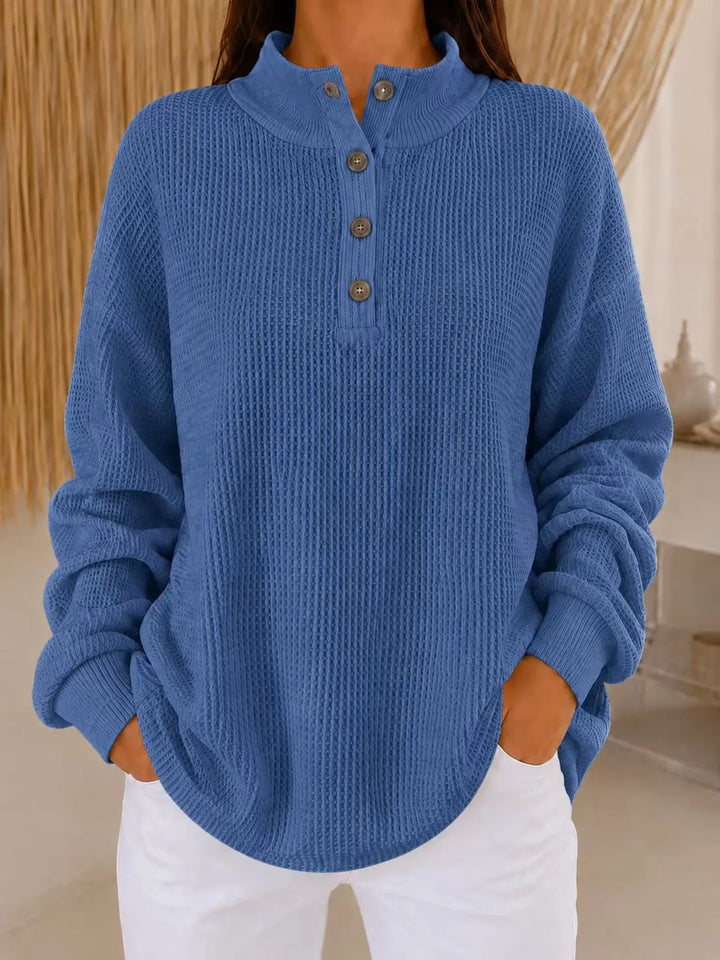 Belliora - Pull à col boutonné en maille texturée