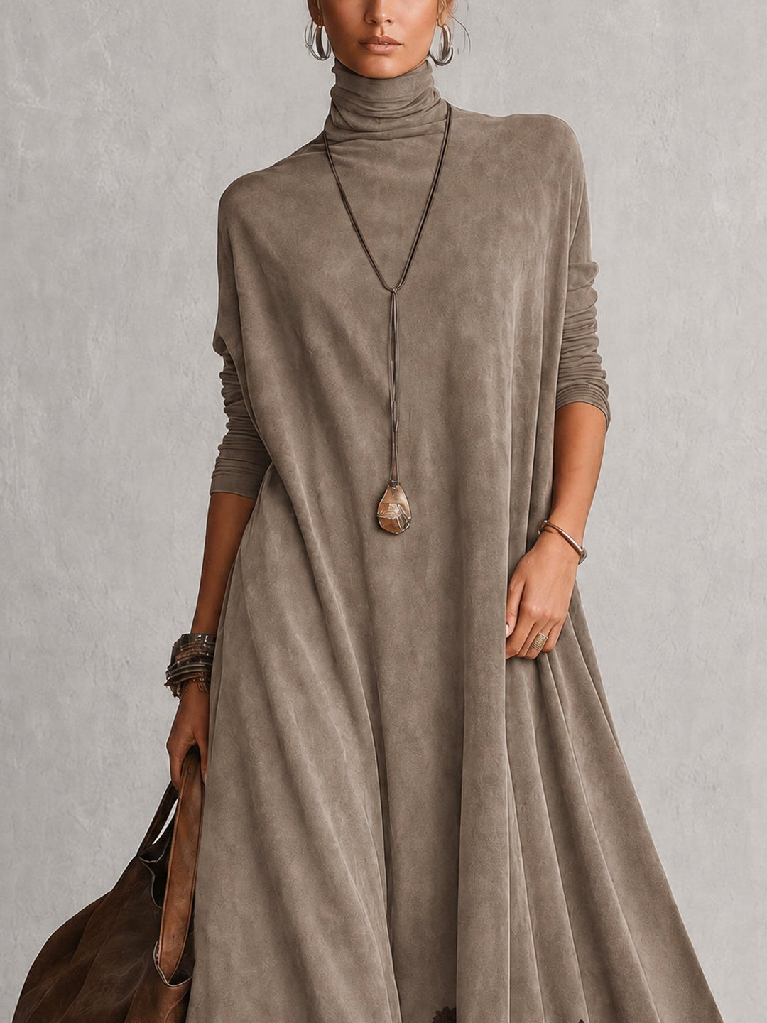 Maelis - Robe longue en velours avec dentelle