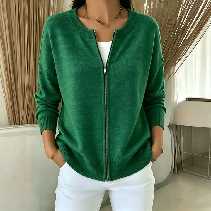 Xyla - Veste zippée en maille, coupe décontractée