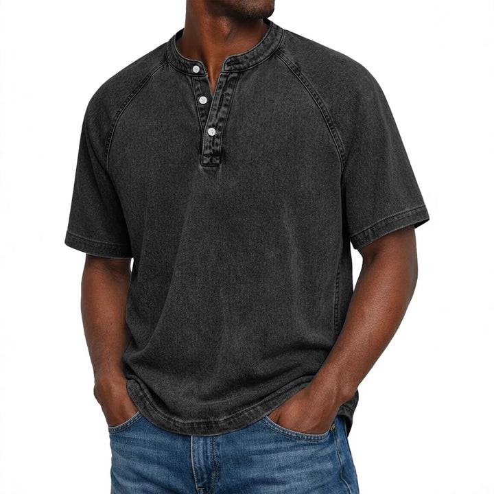 Flynn - T-shirt vintage délavé, doux au toucher