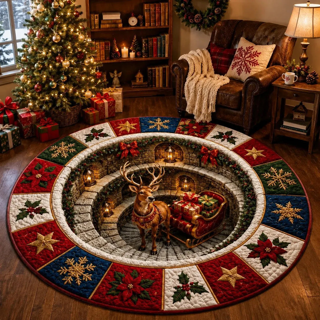 Adelie - Tapis de Noël rond et festif