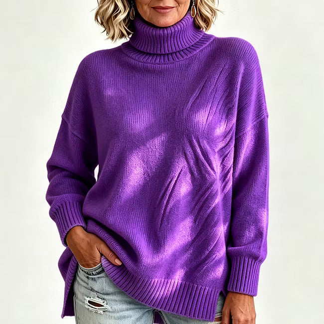 Bettina - Pull en maille à manches longues, coupe décontractée
