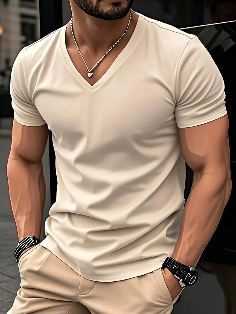 Trevor - T-shirt col V doux au toucher