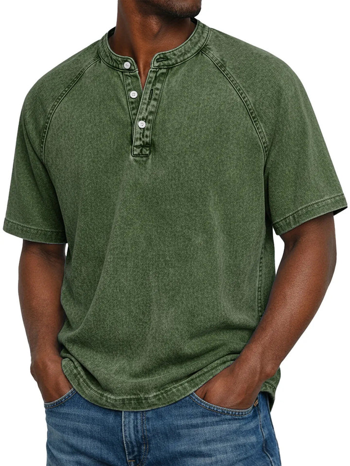 Flynn - T-shirt vintage délavé, doux au toucher