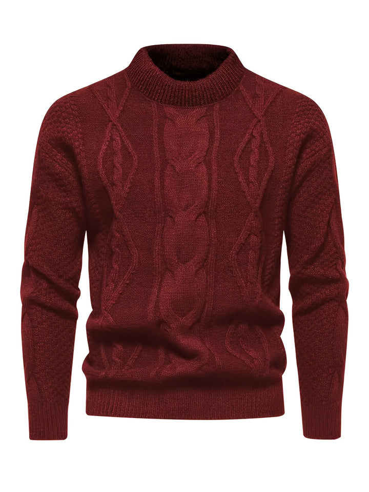 Kael - Pull en maille torsadée à col montant