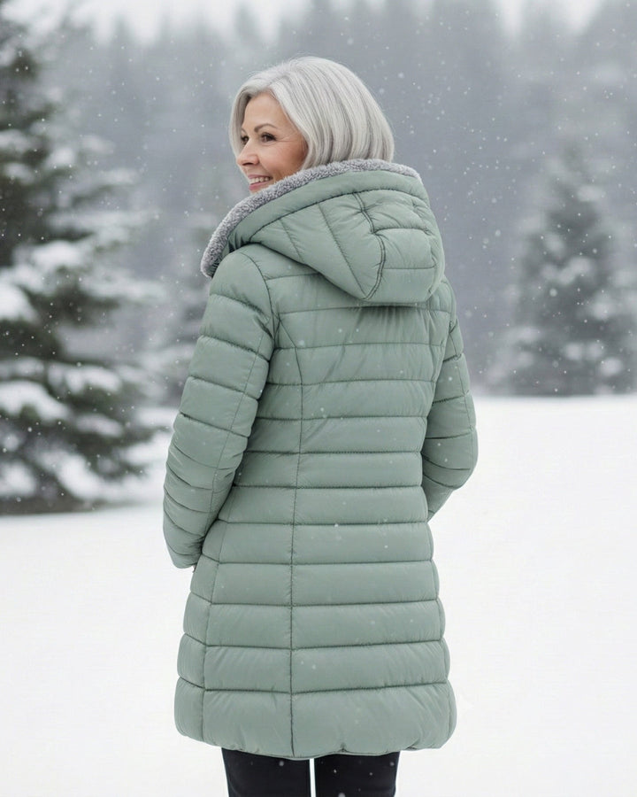 Leni - Manteau matelassé à capuche, doublé et chaud