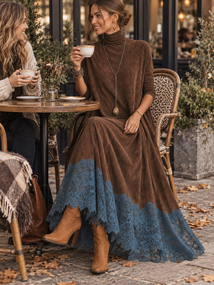Gretta - Robe longue aux délicats détails en dentelle