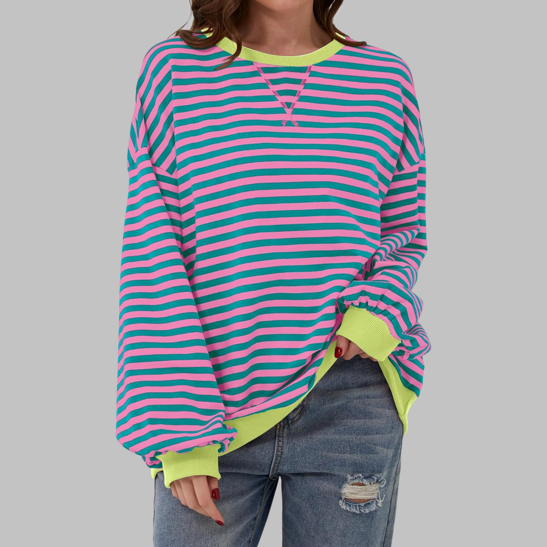 Adelia - Sweat rayé à manches longues au toucher doux