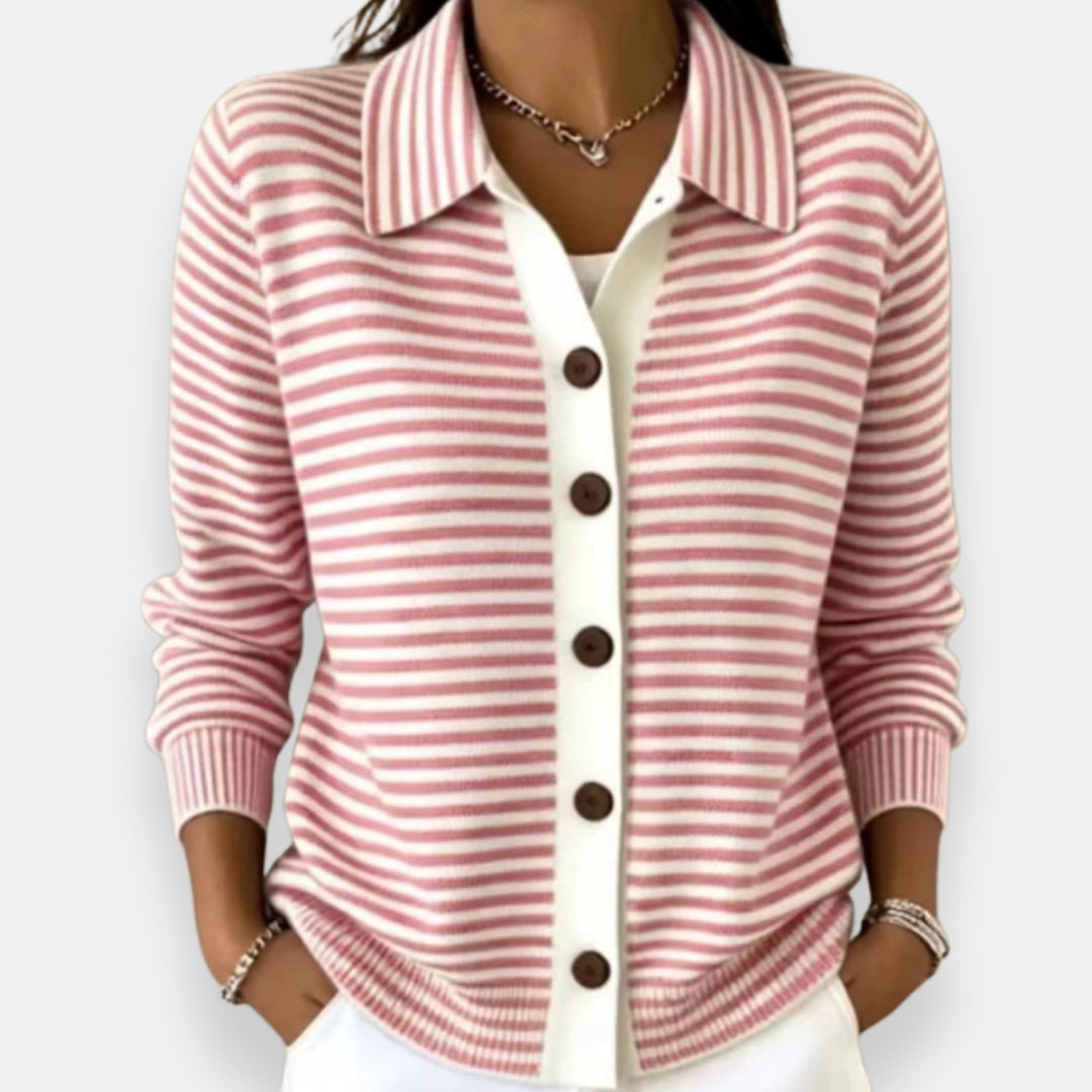 Briana - Cardigan à rayures doux au toucher