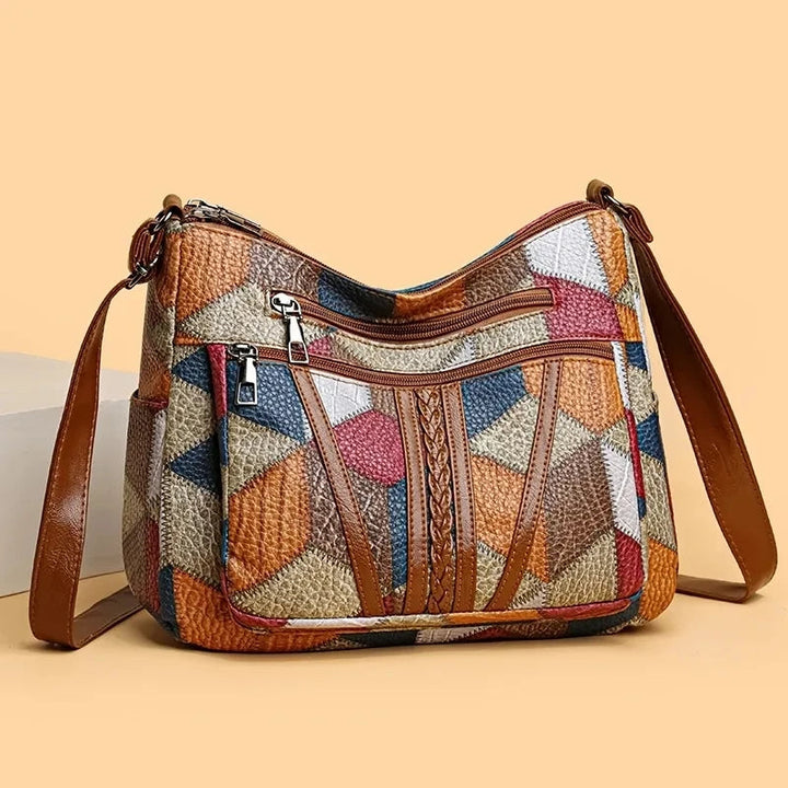 Lauranique - Sac bandoulière en patchwork, doux au toucher