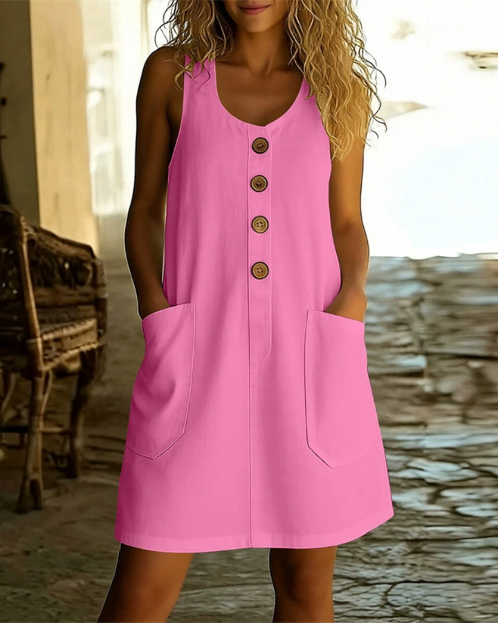 Katelin - Robe d'été boutonnée légère