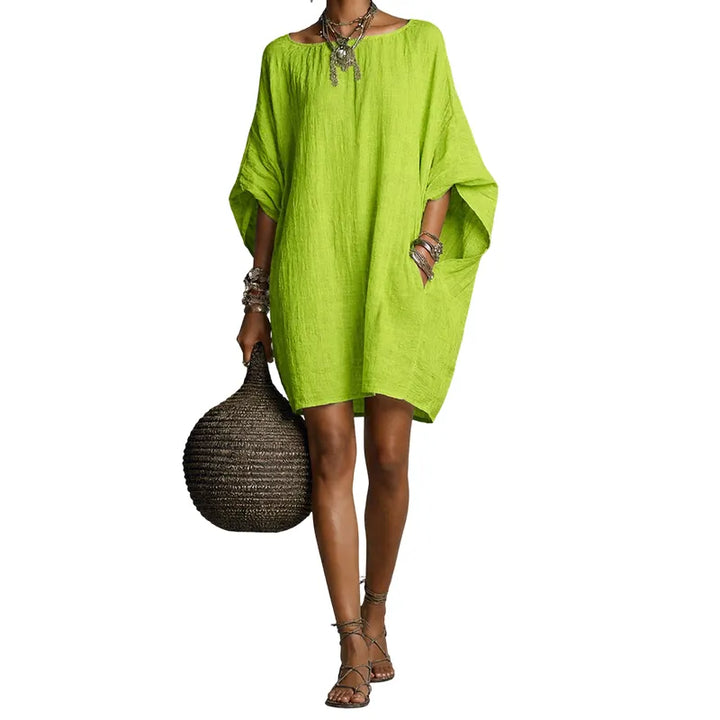 Sabina - Robe midi à épaules dénudées douce au toucher