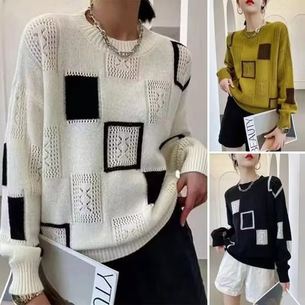 Adorelle - Pull en maille patchwork artistique