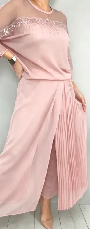Caia - Ensemble deux-pièces pantalon à pinces orné