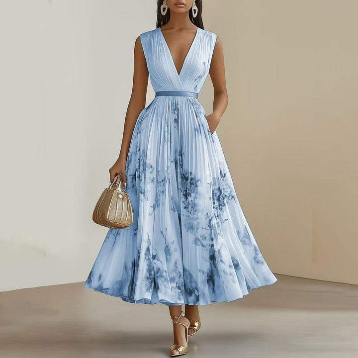 Nadia - Robe midi plissée à fleurs