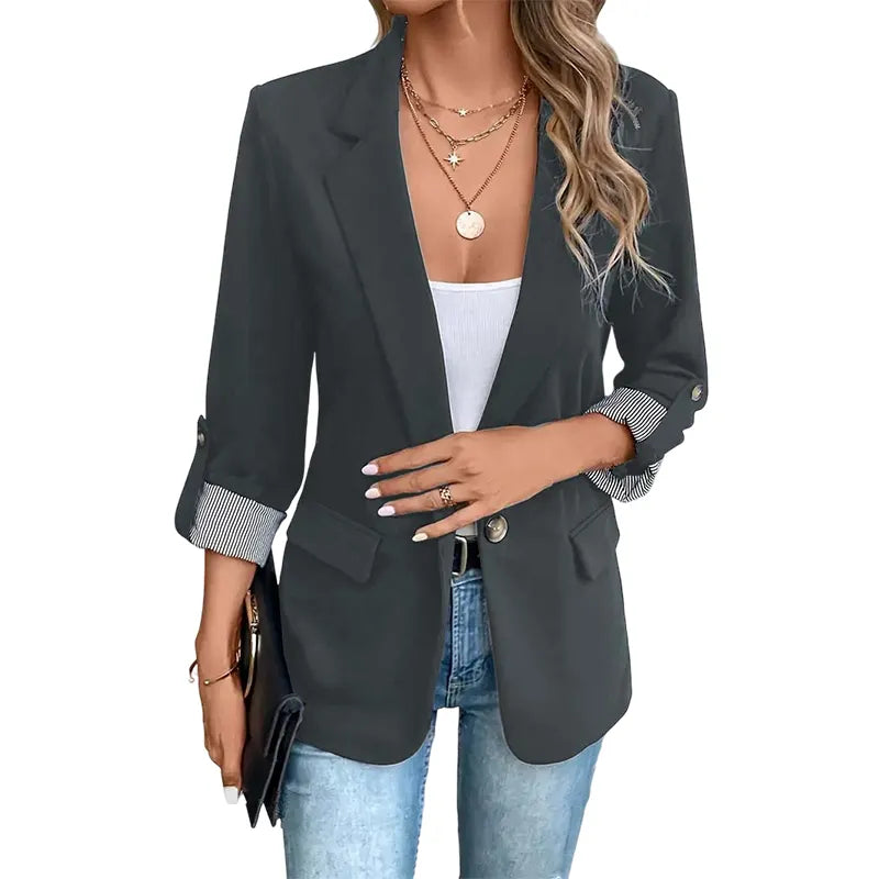 Celenya - Blazer classique à manches retroussées