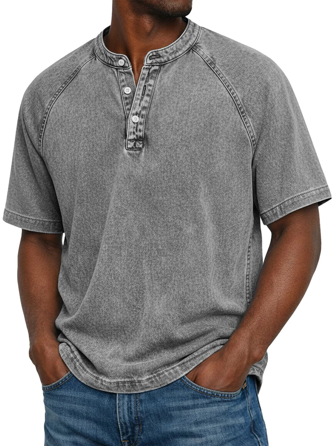 Flynn - T-shirt vintage délavé, doux au toucher