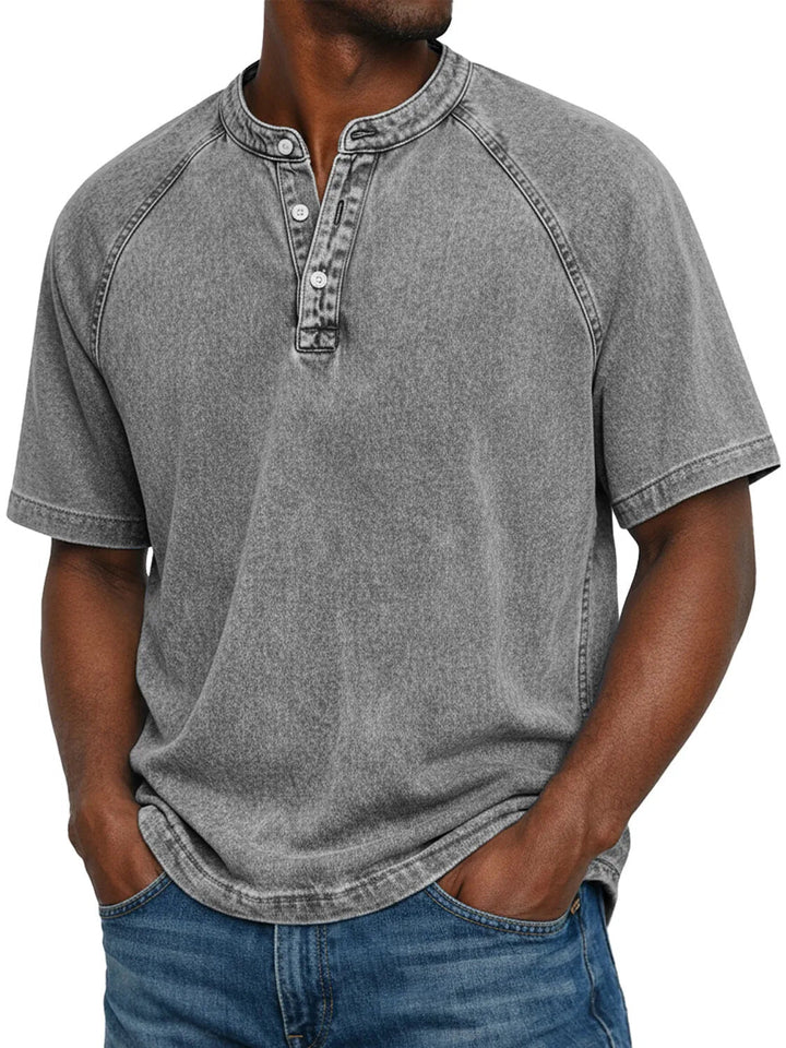 Flynn - T-shirt vintage délavé, doux au toucher