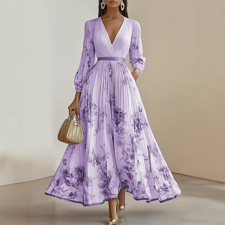 Nadia - Robe midi plissée à fleurs