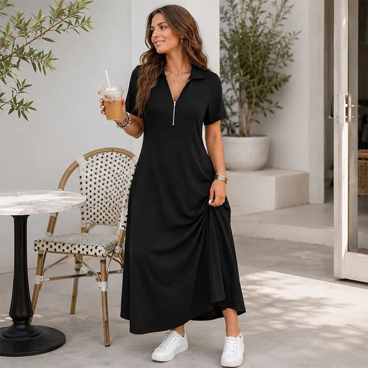 Primelle - Robe longue à col zippé, au toucher doux