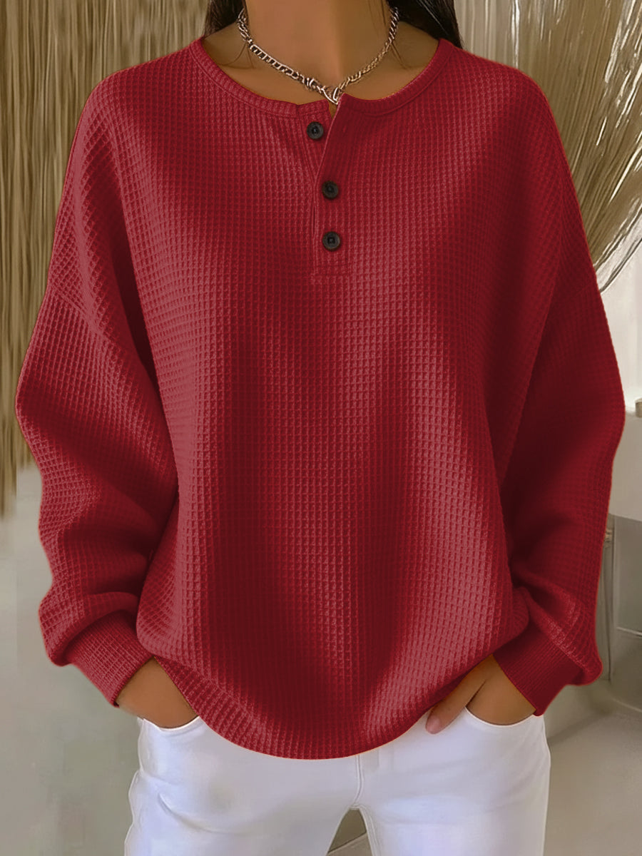 Carabelle - Sweat-shirt Henley texturé