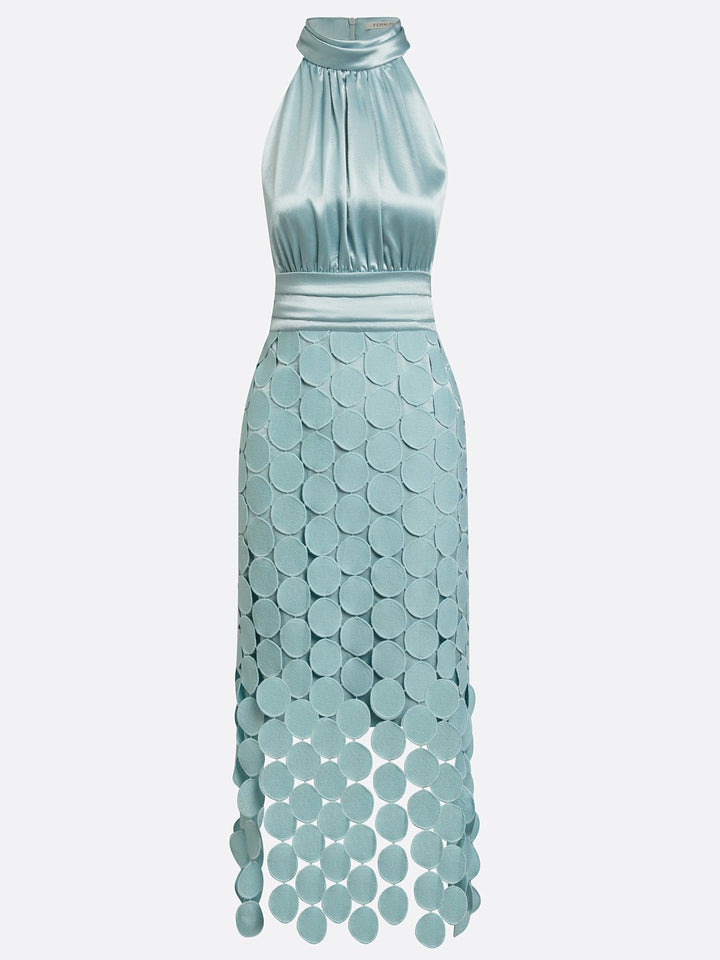 Amabel - Robe midi à encolure américaine de luxe
