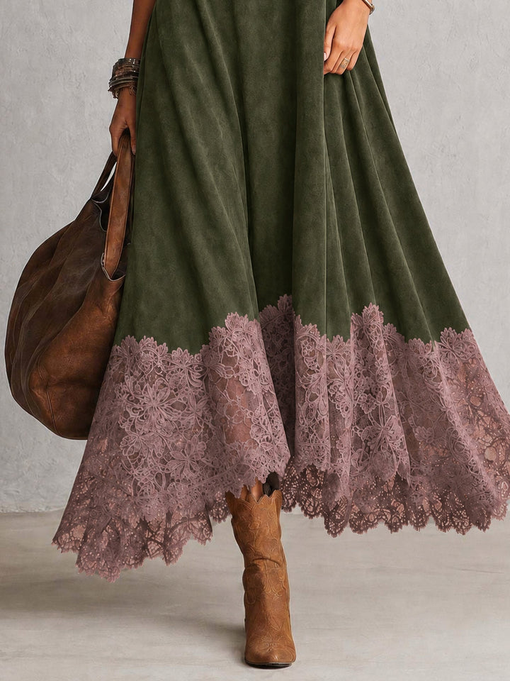 Pamina - Robe trapèze à panneaux en dentelle