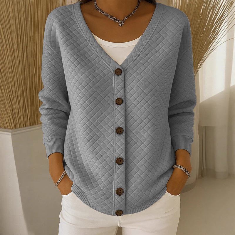 Delavie - Cardigan boutonné en maille matelassée