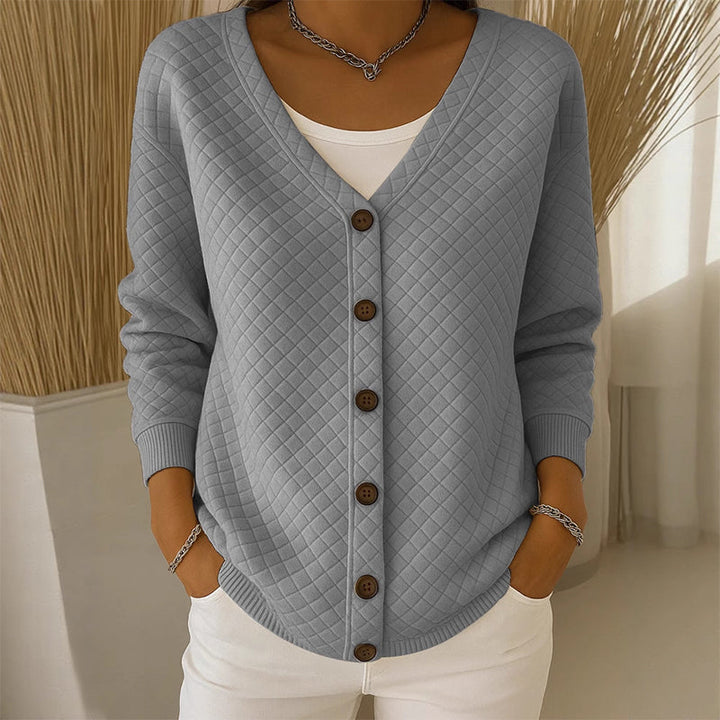 Delavie - Cardigan boutonné en maille matelassée