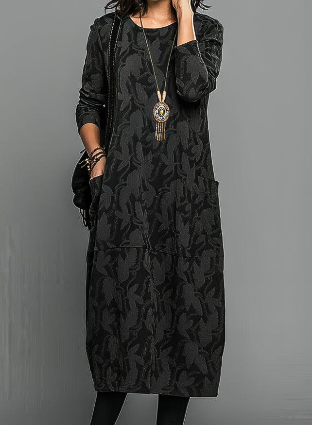 Janna - Robe midi à motif feuilles