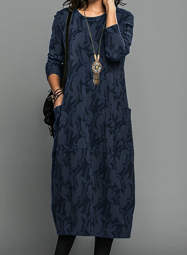 Janna - Robe midi à motif feuilles