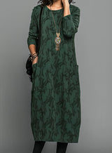 Janna - Robe midi à motif feuilles