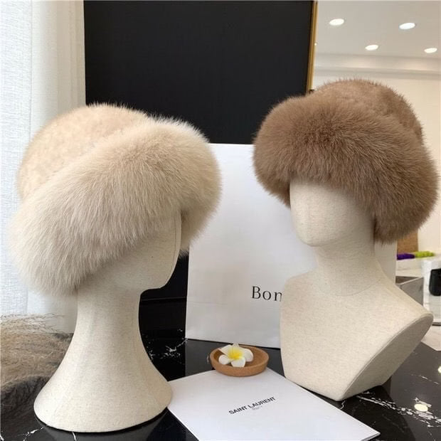 Olwen - Chapeau d'hiver en fausse fourrure duveteuse