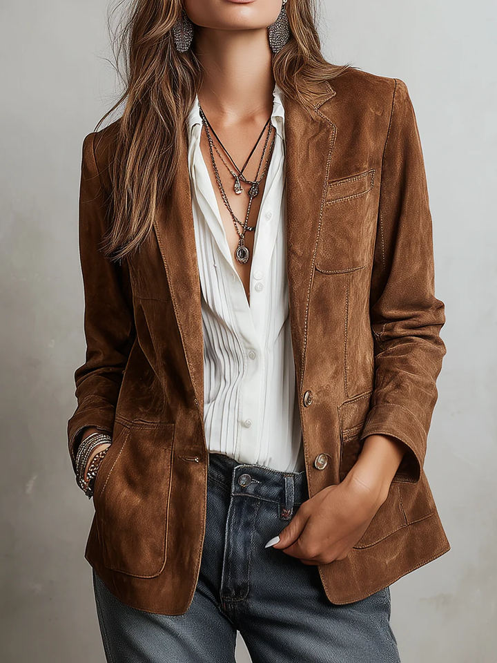 Mirevalle - Blazer sur-mesure en suède vintage