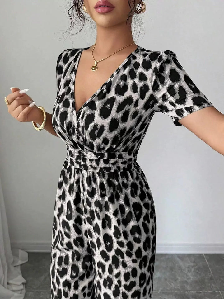 Eveliora - Combinaison chic à imprimé animalier