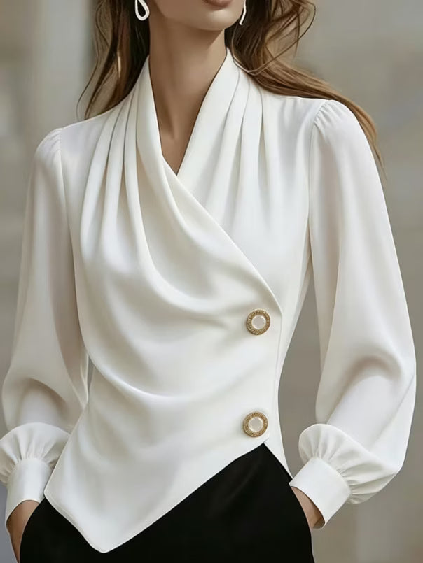Ximena - Blouse drapée en satin élégante