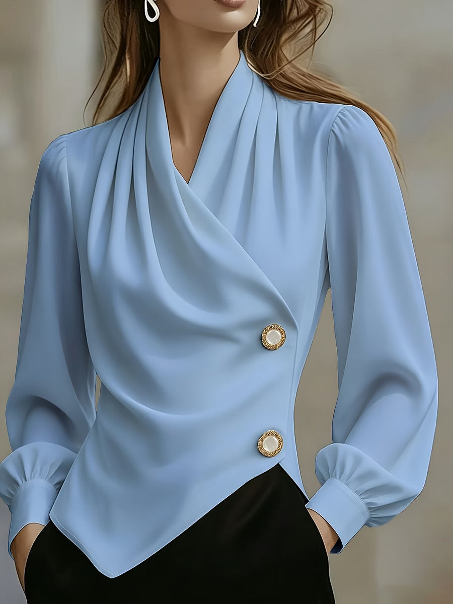Ximena - Blouse drapée en satin élégante