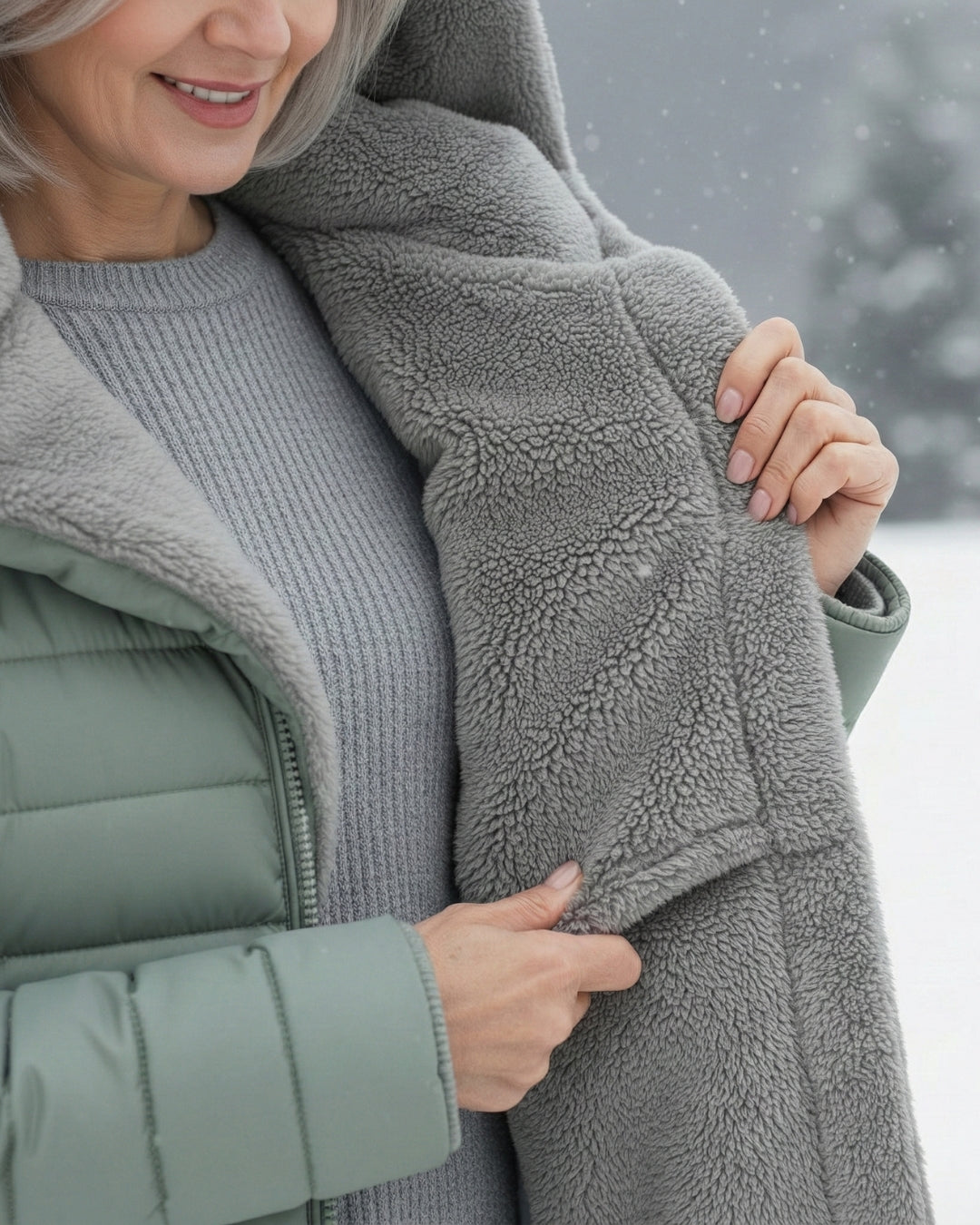 Leni - Manteau matelassé à capuche, doublé et chaud