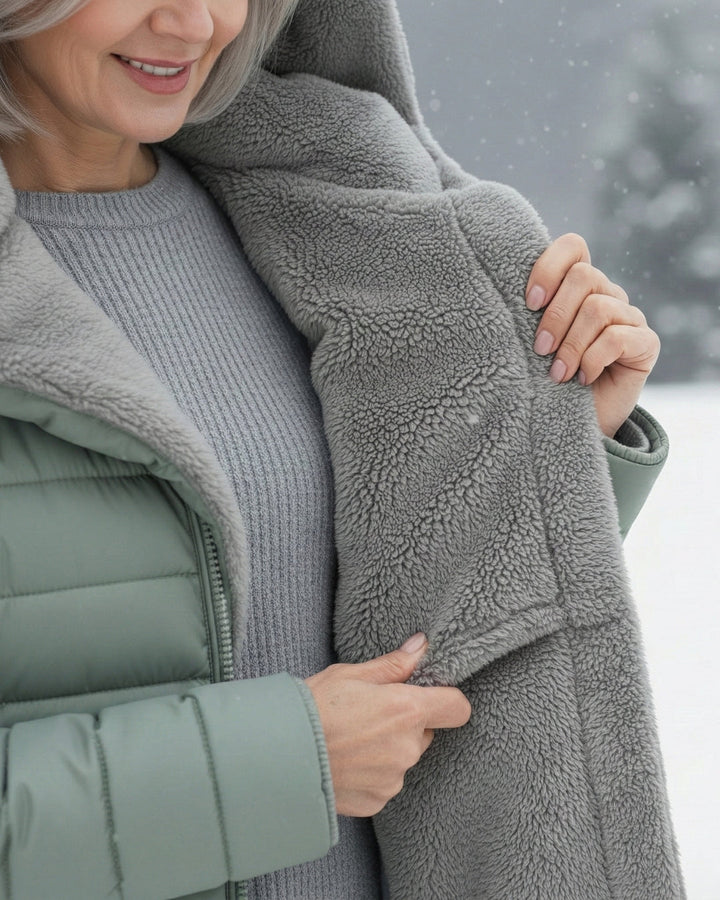 Leni - Manteau matelassé à capuche, doublé et chaud