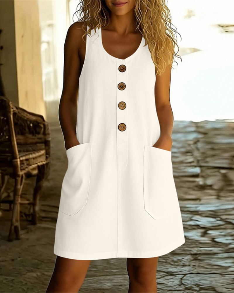 Katelin - Robe d'été boutonnée légère
