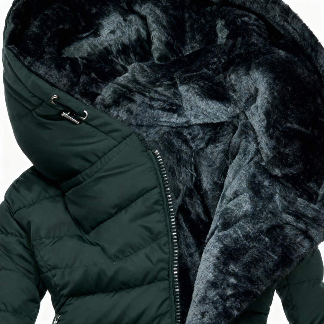 Leni - Manteau matelassé à capuche, doublé et chaud