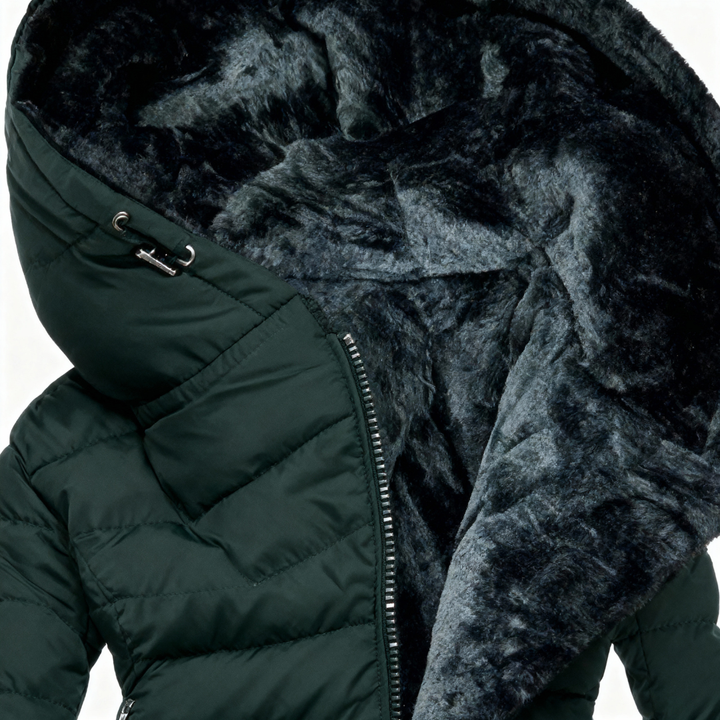 Leni - Manteau matelassé à capuche, doublé et chaud