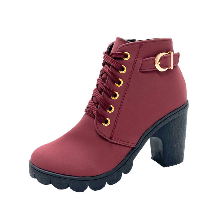 Mara - Bottes à talon bloc doublées en peluche