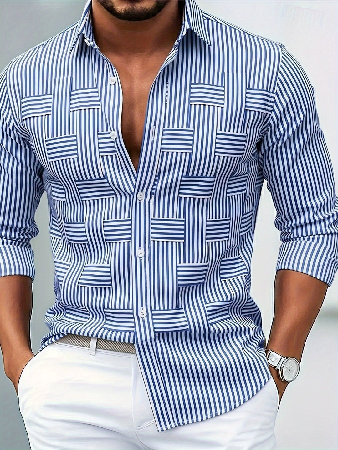 Alverton - Chemise rayée à manches longues, effet délavé vintage