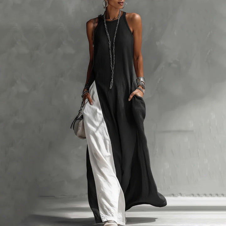 Zarella - Robe longue color-block au toucher doux