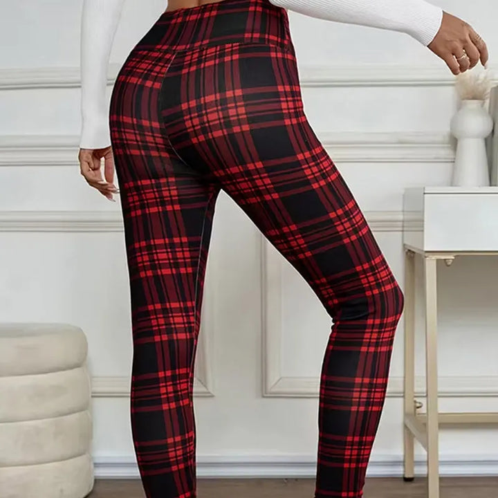 Estelyn - Legging stretch à carreaux classiques