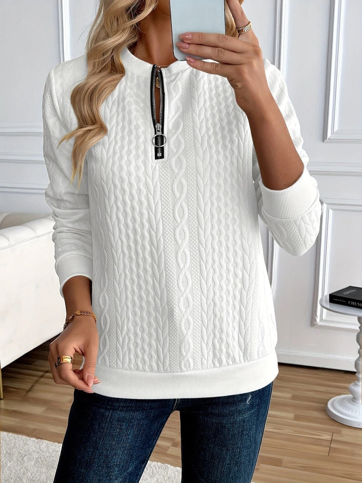 Darla - Pull zippé texturé