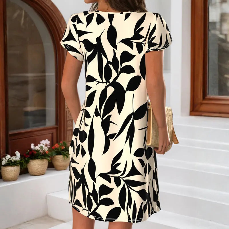 Sapphira - Robe tunique à motif botanique