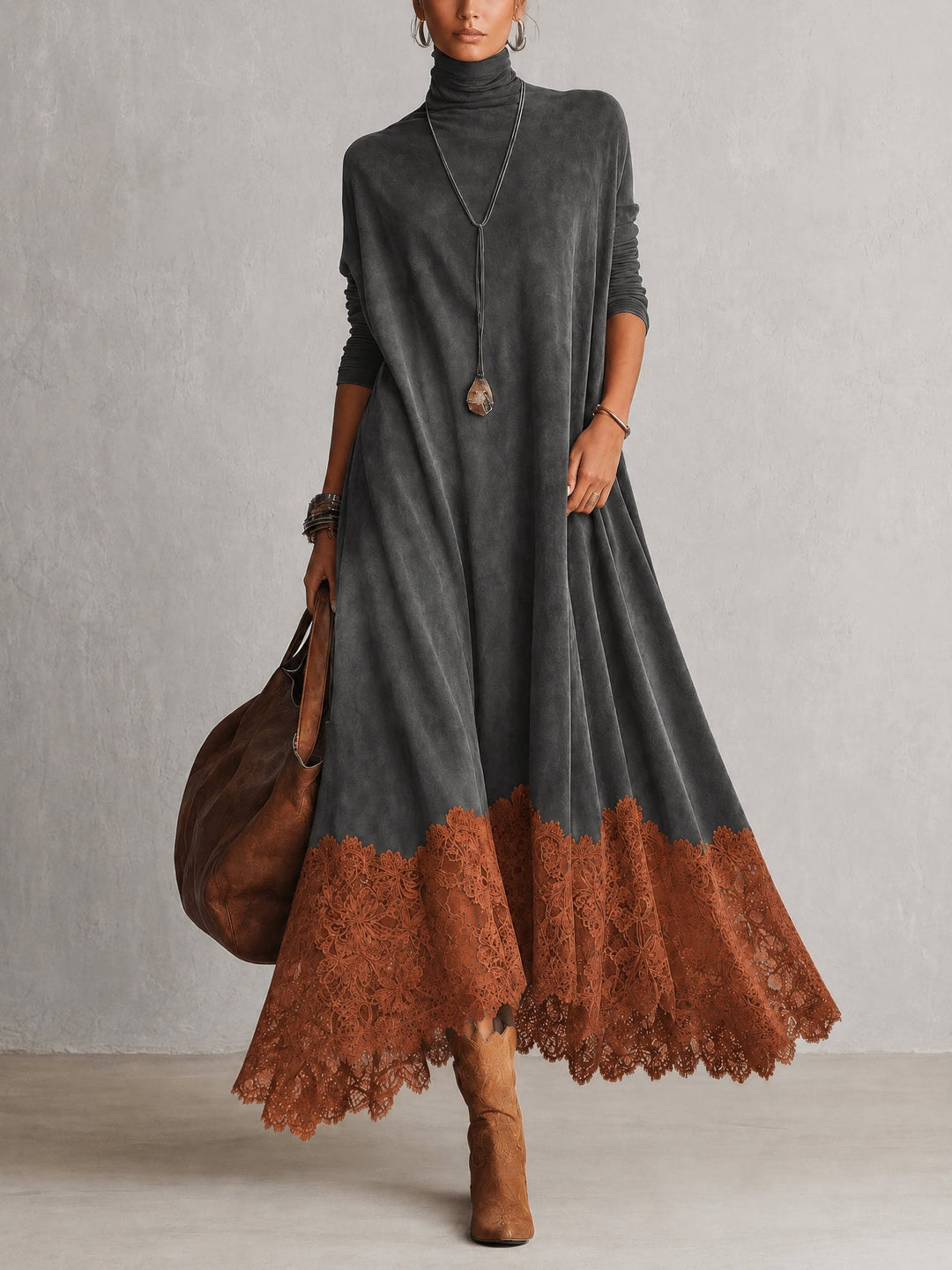 Lavina - Robe trapèze maxi au toucher doux