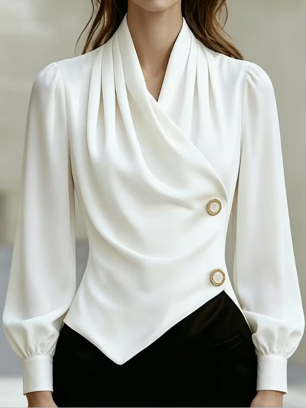 Ximena - Blouse drapée en satin élégante